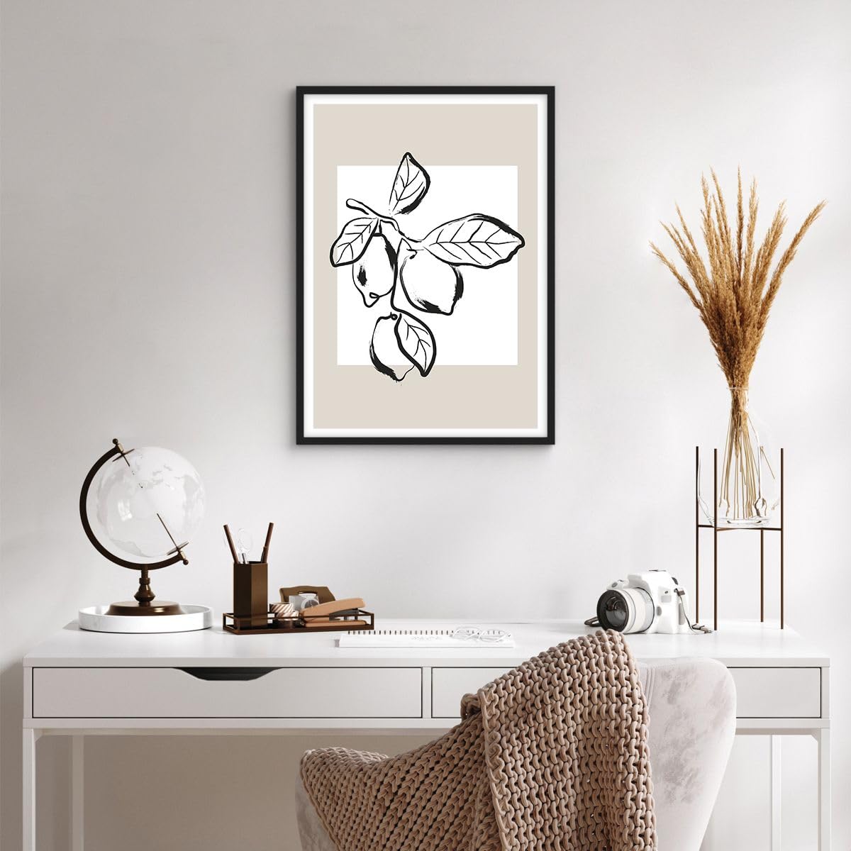 ARTTOR Poster Wandbild Kunstdruck 50x70cm Botanik Küche - 6145 - P2B | Vertikal mit schwarzem Rahmen Wohnzimmer Schlafzimmer Küche Büro Wanddeko Kunstposter ARTTOR