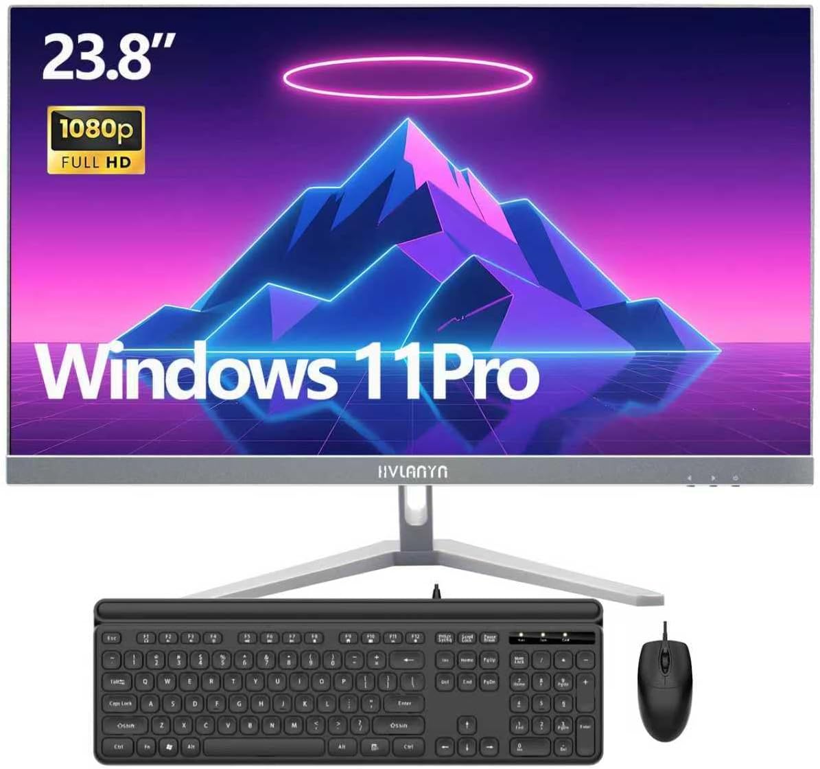 23.8-Inch Fhd All-in-One Desktop Computer for Home Office, 8GB DDR4 RAM,256 GB PCIE3.0 SSD,WiFi 6, Bluetooth, Business Aio, Windows 11 Pro - Image 1 of 8