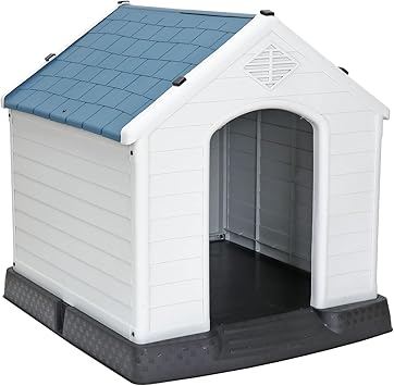 Amazon Junglea 犬小屋 中小型犬用 ペットハウス 犬舎 シェルタ プラスチック製 防水素材 防風 防雨 換気 サビない 水洗いok おしゃれ 組み立て簡単 家庭 テラス 裏庭 室内 屋外用 幅65x奥行き69x高さ69cm Junglea 犬小屋 通販
