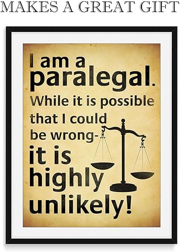 Miniatura 2 de I Am A Paralegal While It Is Possible That I Could Be Wrong It Is Highly Unlikely Wall Art - Arte de pared de 11 x 14 pulgadas, sin marco, divertido