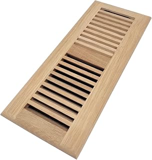 Homewell White Oak Wood Floor Register Vent Cover, Drop in Vent with Damper, 6x14 Inch, Unfinished