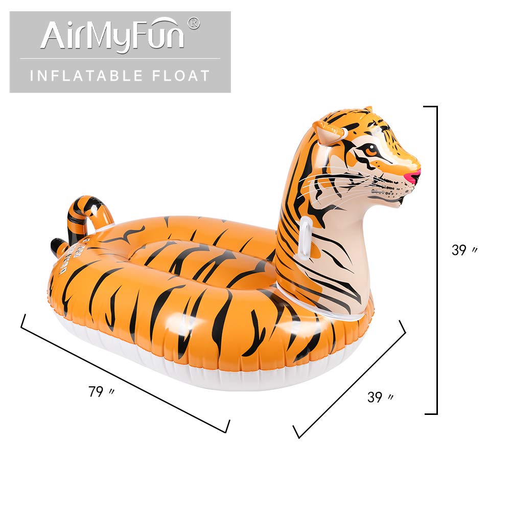 Inflatable Tiger Pool Raft Tiger Float Water Fun Summer Beach Swimming