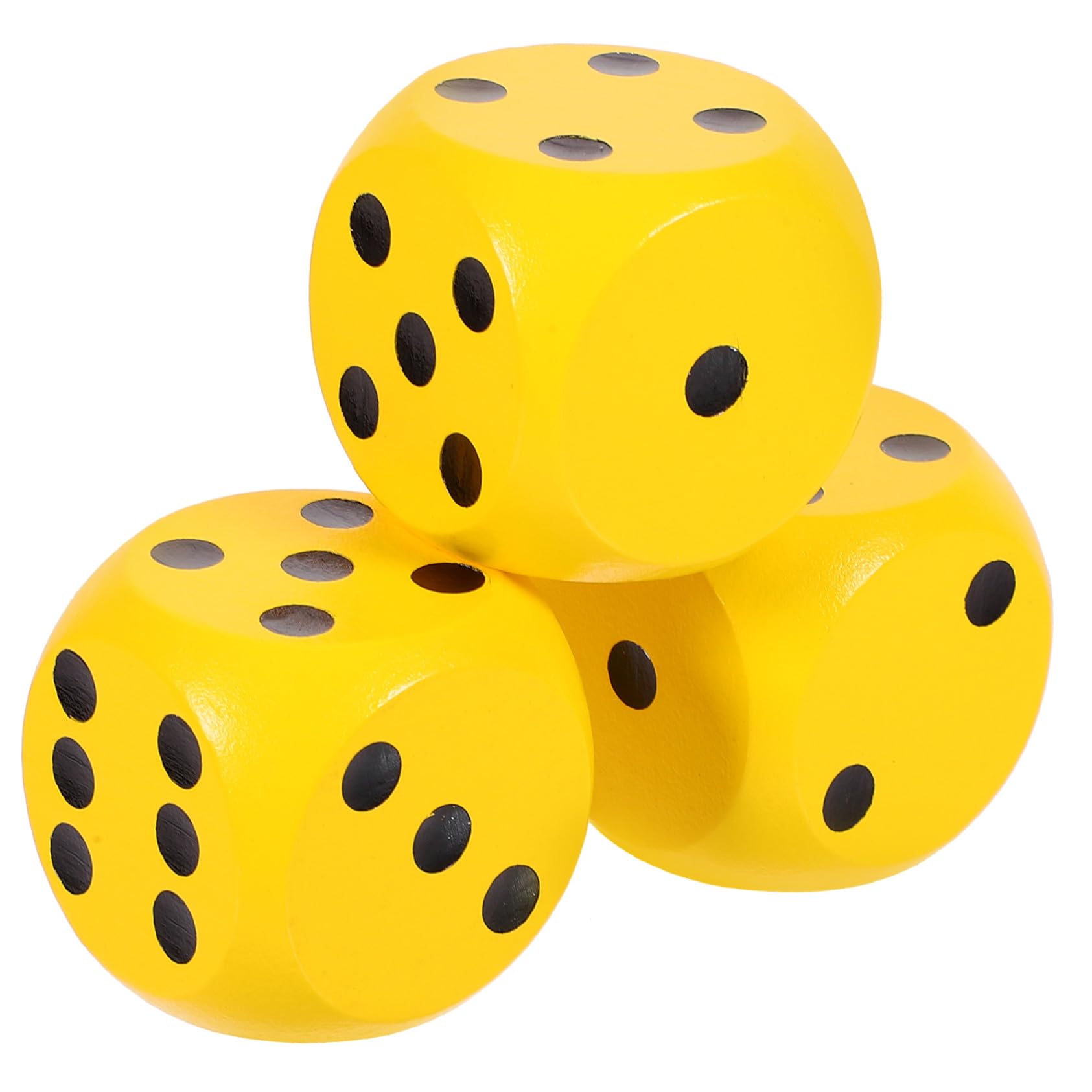 BESPORTBLE Dés de Jeu en Bois 3 Pièces Jaunes, Standard pour Jeux de Table