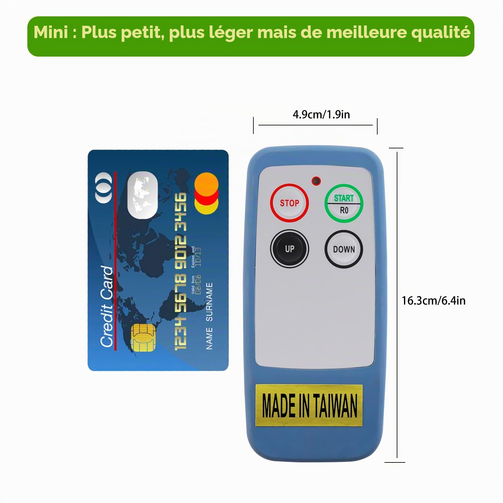 Saga-L4 Mini Télécommande sans fil pour pont roulant grue pour industriel 2 canaux boutons Treuil radio Emetteur et récepteur (1 émetteur+1 récepteur, 12-24V AC/DC)