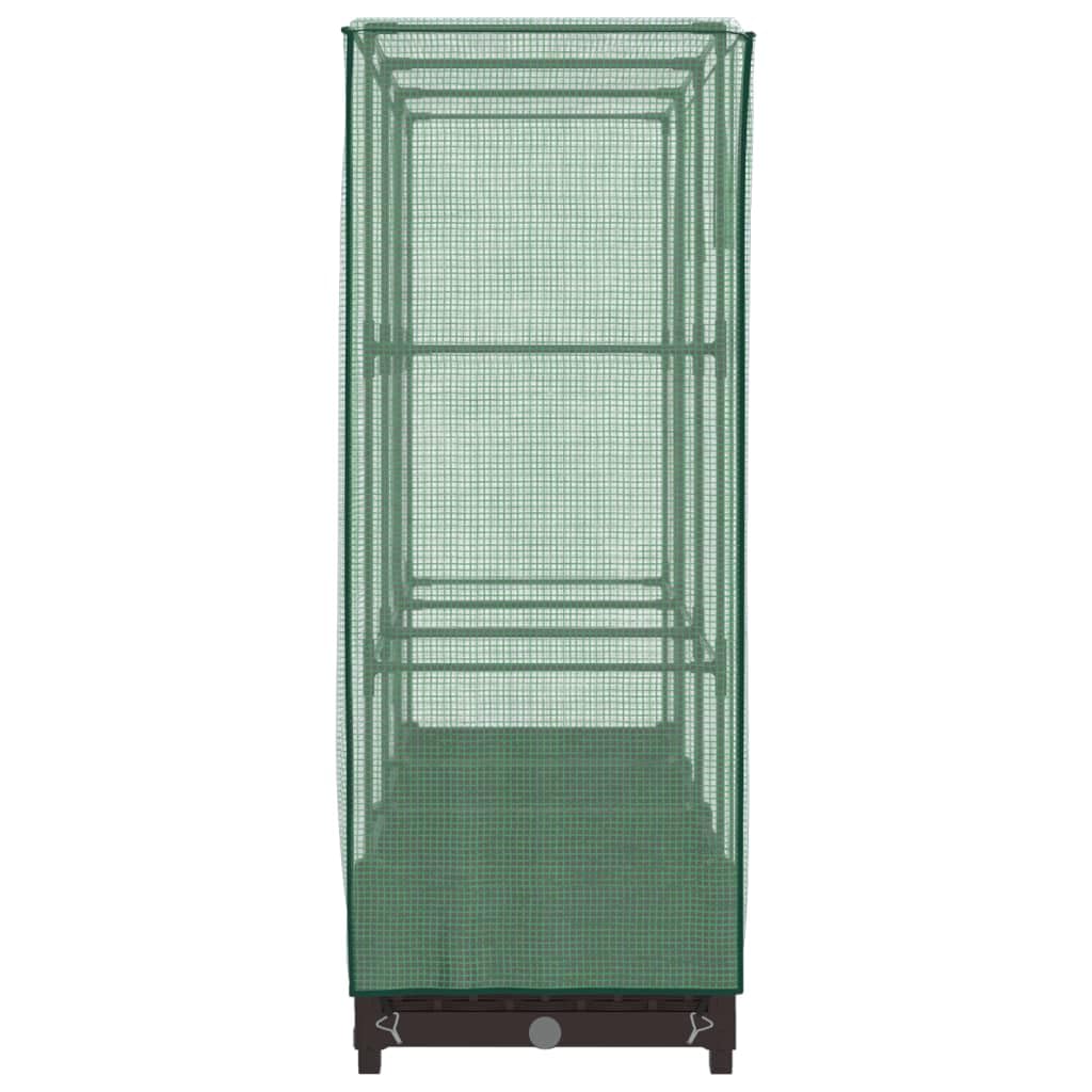 Homgoday Hochbeet mit Gewächshaus-Aufsatz Pflanzkasten Gemüsebeet Blumenbeet Blumenkasten Gartenbeet Pflanzbeet Frühbeet für Balkon Garten Terrasse Rattan-Optik 120x40x123 cm Braun