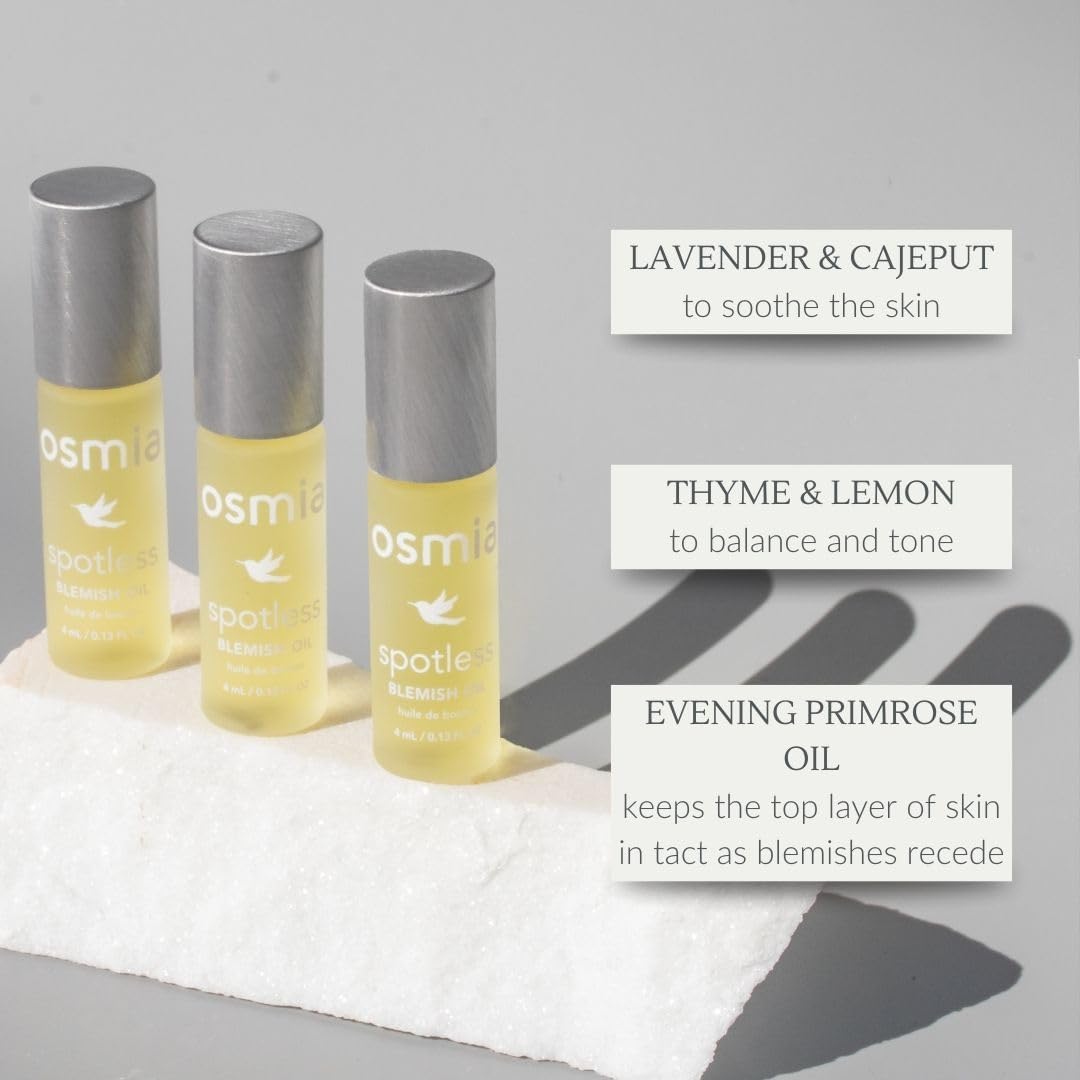 Osmia Skincare - Natural Spotless Blemish Facial Oil | Evening Primrose, Lavender, Cajeput, + Lemon Oils | Clarify, Cleanse | Clean Beauty For Healthy Skin (0.13 fl oz | 4 ml) - Image 5