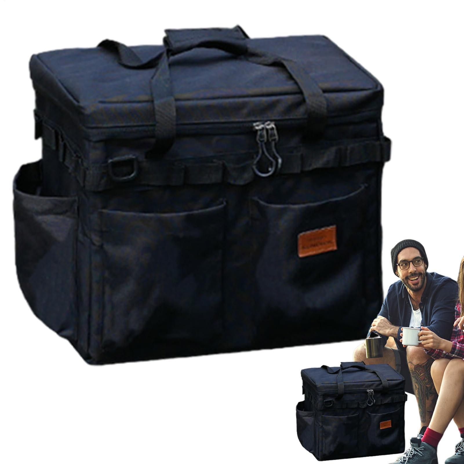 Borsa Da Campeggio Organizzatore di Grande Capacità con Tasche | Borsa A Tracolla Per Attrezzi Da Campeggio per Viaggio Avventura Picnic Attrezzi