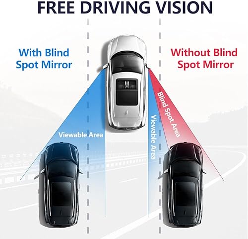 Miniatura 2 de Amfor - Espejo de punto ciego de cristal HD convexo sin marco, ajustable, para todos los vehículos universales, adhesivo (2 unidades)