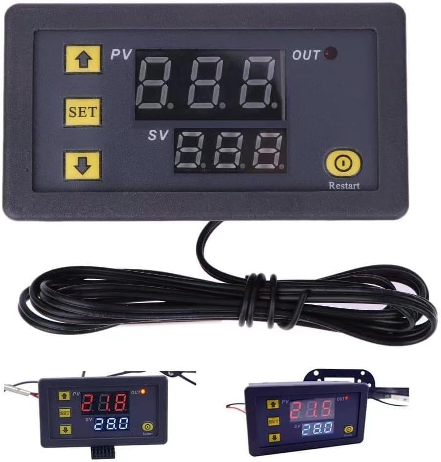 Miniatura 3 de W3230 Módulo controlador de temperatura LED digital Interruptor de termostato digital con sonda impermeable (12V 10A 120W) -67.0 F-248.0 F Salida de