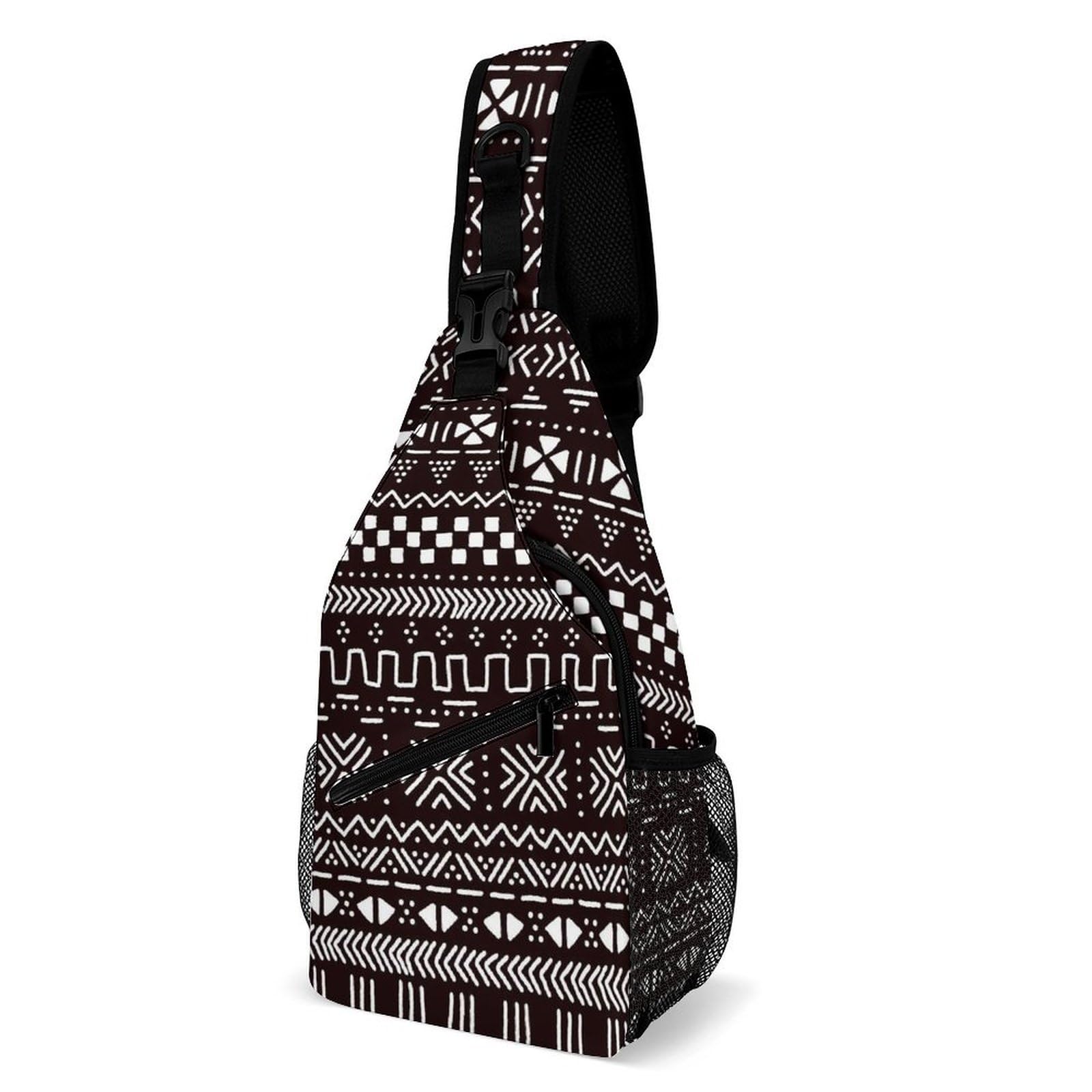 PPIKTC Sling Bag Crossbody Sling Backpack for Women Men Travel Hiking Daypack Chest Shoulder Bag (for Traditional Ethnic African Mudcloth Pattern)