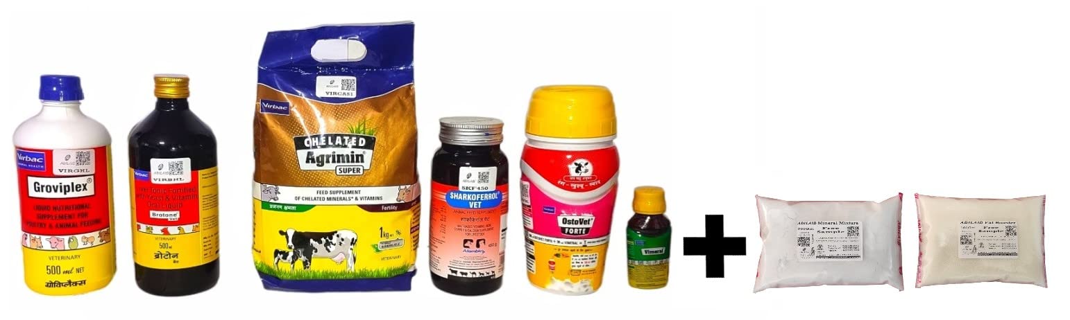 (FREE ADILAID Mineral Mixture 200 Gms & Fat Booster 100 Gms) + {(Chelated Agrimin Super 1 Kg)+(Groviplex+Brotone+Ostovet Forte 500ml)+(Sharkoferrol Vet 450gm)+ (Vimeral 30ml)} is a Combo Nutritional Supplement for Poultry,Pet Birds,Small & Large Anim (B0BBFJ7R74) Amazon Price History, Amazon Price Tracker