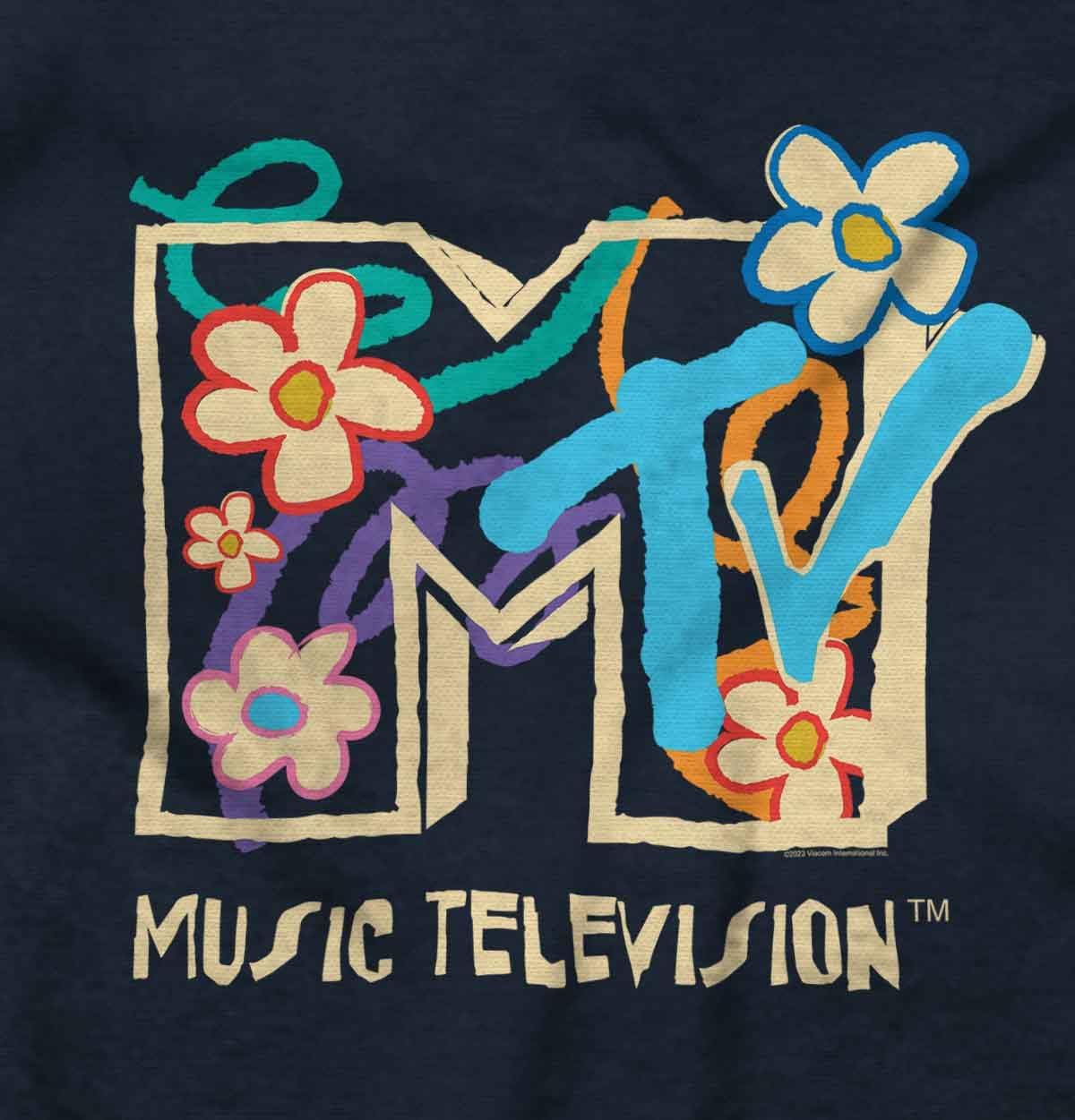 Retro MTV Colorful Flowers Logo Toddler Boy Girl T Shirt