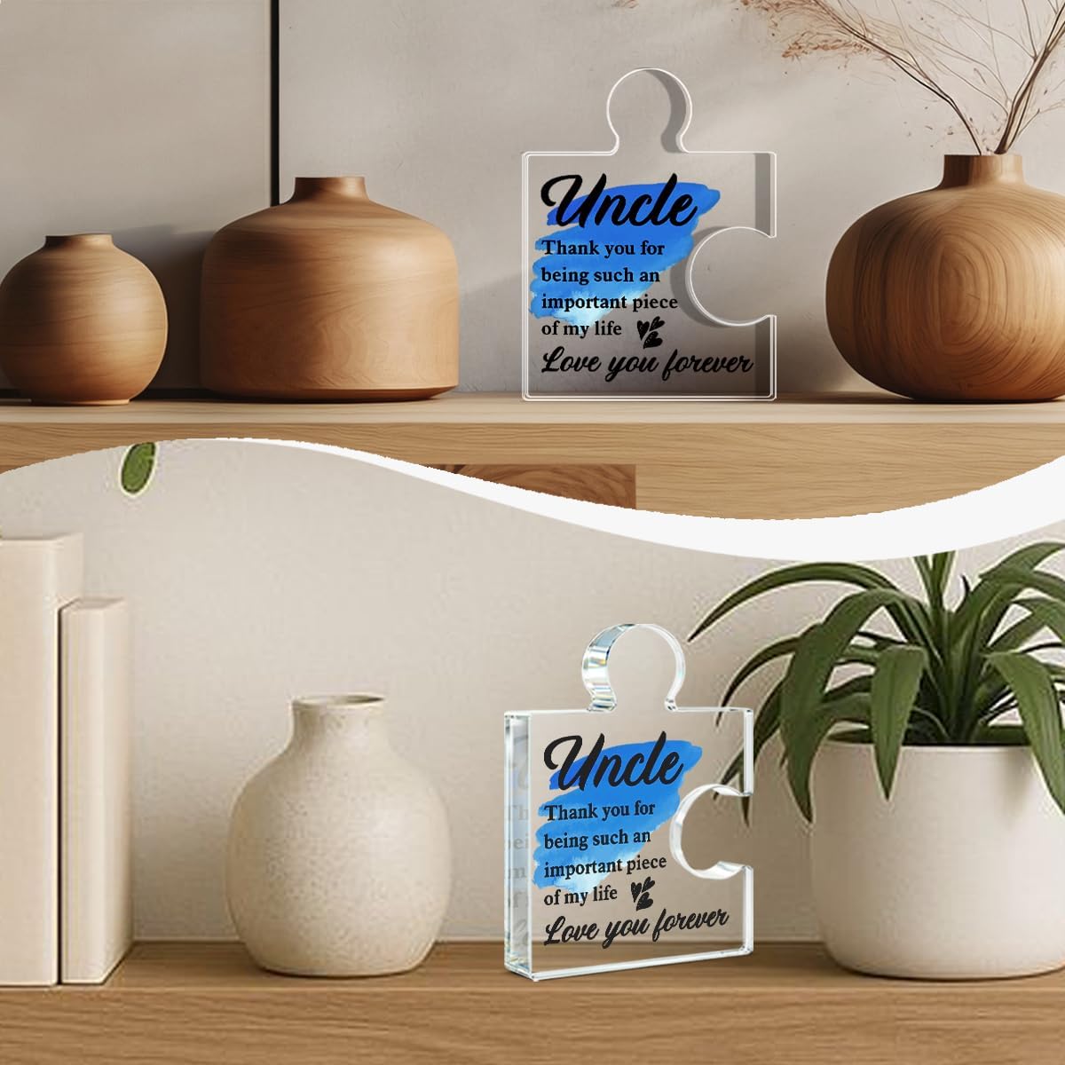 Uncle Gifts from Niece Nephew, Thank You Gifts for Uncles Birthday Christmas Fathers Day, Best Uncle Gift Acrylic Puzzle Plaque Decorative Home Office Decor - Image 6