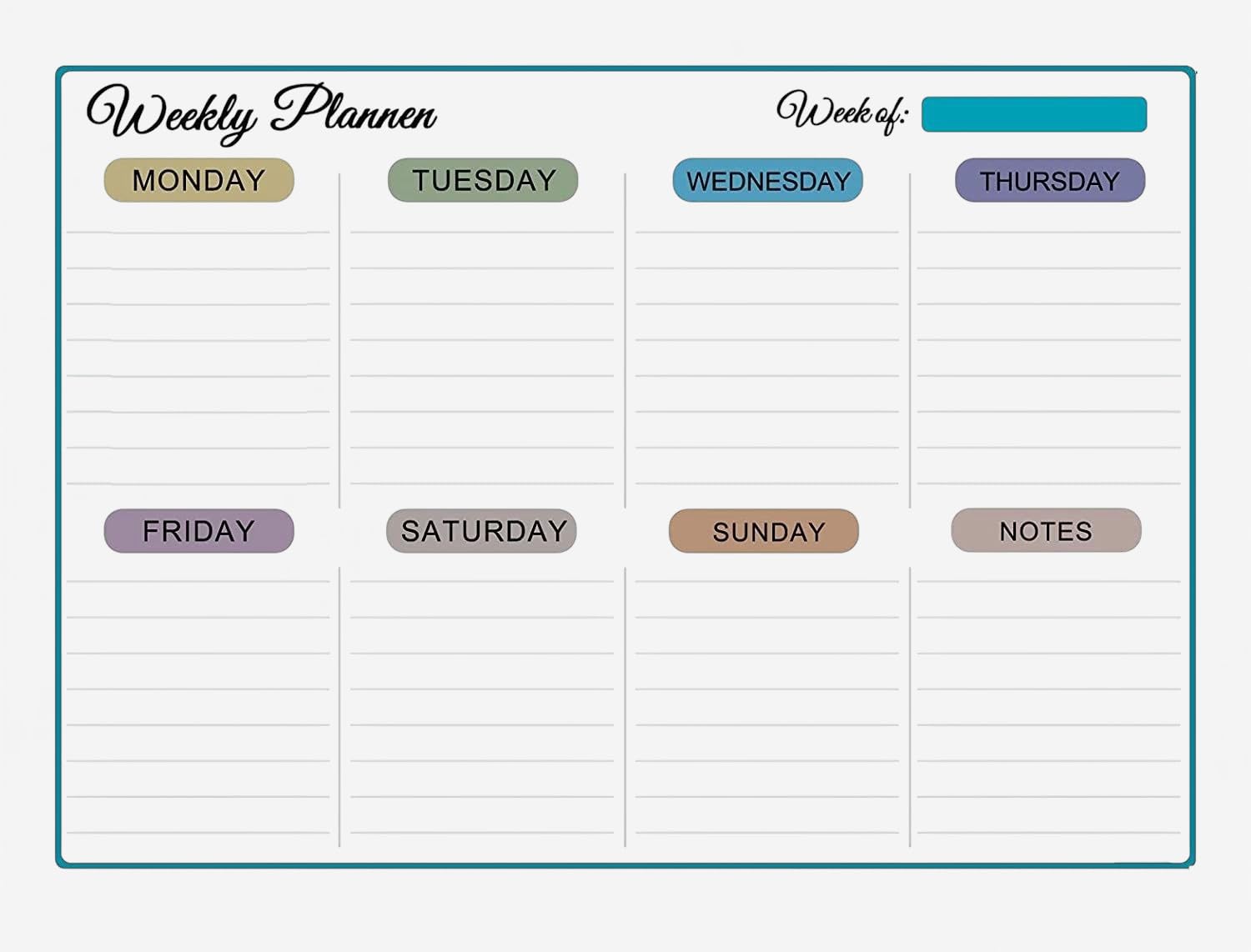 Magnetic Wall Planner, Daily Weekly Monthly Calendar, Self Adhesive White Board for Fridge, Dry Erase Board (Weakly Planner D3)