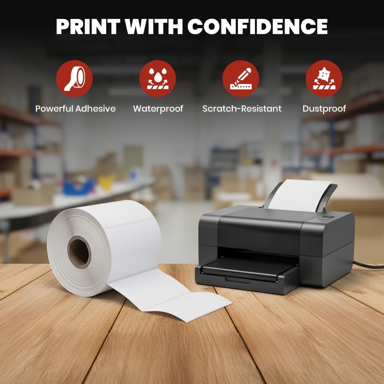 3" x 2" Direct Thermal Labels Roll, 10 Rolls (7,500 Labels), 1" Core Compatible with Zebra,Rollo, MUNBYN, POLONO, IDPRT Printer,Strong Adhesive Perforated for Packages,Barcodes & Office Use