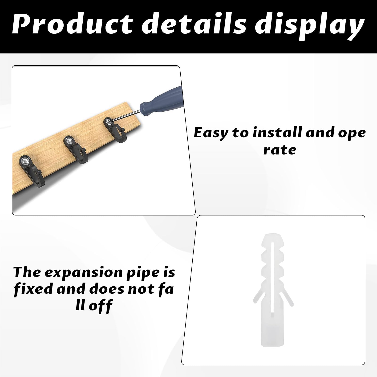40 Pack Q-Hanger Screw in Hooks for Wood,Screw Hook for Hanging with Safety Buckle,Fence Hooks for Outdoor Lights,Outdoor Hook for Lights - Image 3
