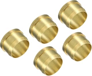 PATIKIL 12mm Tube OD Brass Compression Sleeves Ferrules 5 Pack Brass Compression Fitting Assortment Kit