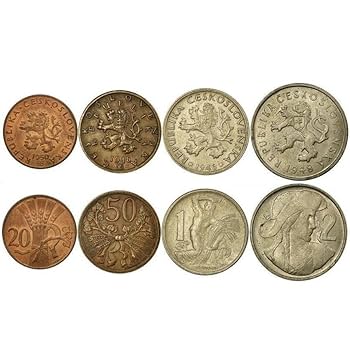 Amazon.co.jp: チェコスロバキア産コイン4枚セット|20 50