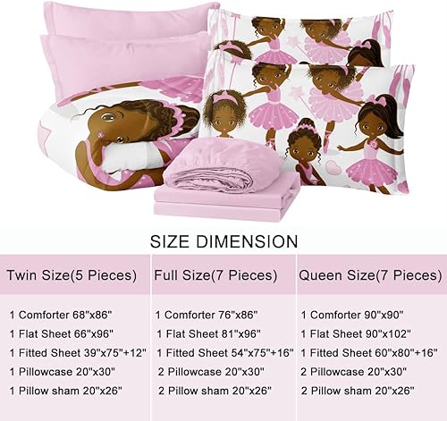 Miniatura 4 de SIRDO Juego de ropa de cama para niños y niñas, bonito juego de edredón para adolescentes y adultos, ultra suave y esponjoso, bailarina de ballet