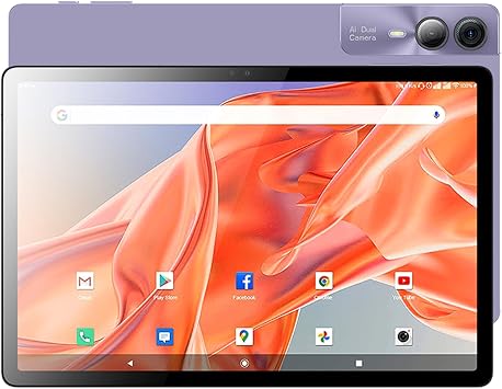 Android 13 Tablet, 10 inch Android Tablet 6GB RAM+128GB ROM, Octa-Core, 1920x1200 Display, 13MP+5MP Dual Camera, 7000mAh, 2.4G/5G WiFi, Bluetooth 5.0, OTG Support Purple