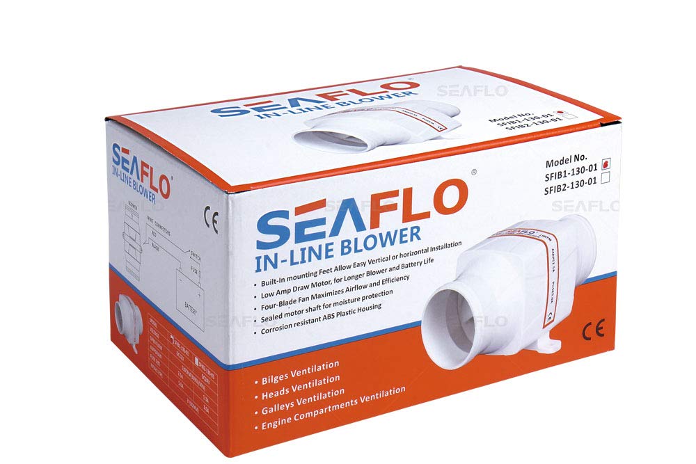 Seaflo 3" 130 CFM Inline-Bilge Gebläse Ventilator
