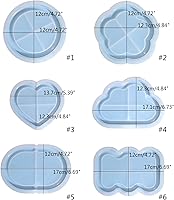 Vista 4 de Molde de bandeja de almacenamiento, lindo molde de nube con forma de flor de corazón, molde de fundición de resina, molde de herramientas de arte