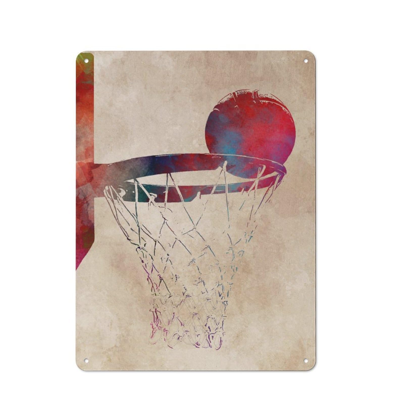 Junmoney Basketball Retro-Style Metal Plaque 40X30cm For Kitchen Or Home Bar, Gift For Home Bar Enthusiasts During The Christmas Season