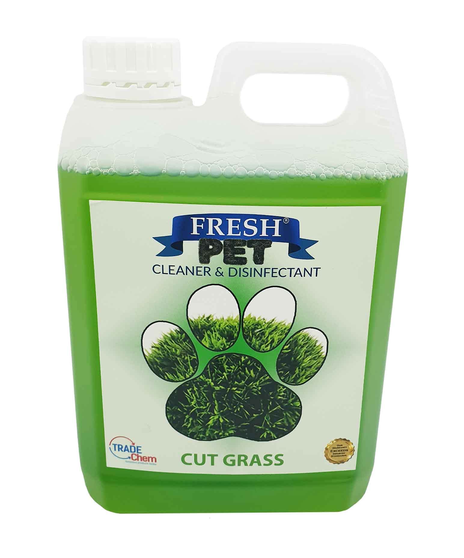 Trade Chemicals Pet Disinfectant Deodoriser Cleaner Kennels Artificial Grass Fresh Pet 2L (Cut Grass)