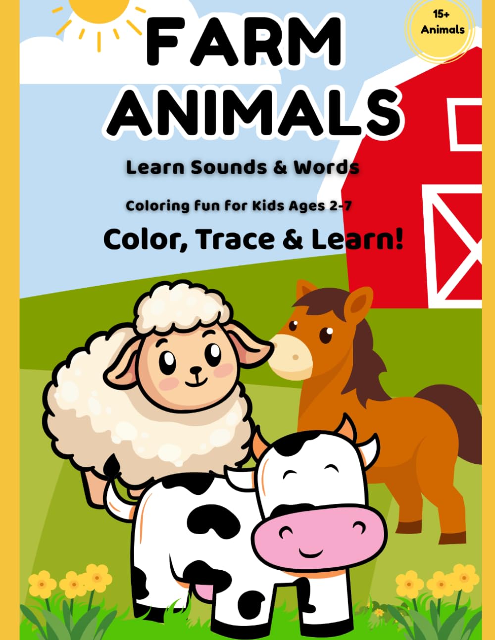 Farm Animals Coloring & Learning Book