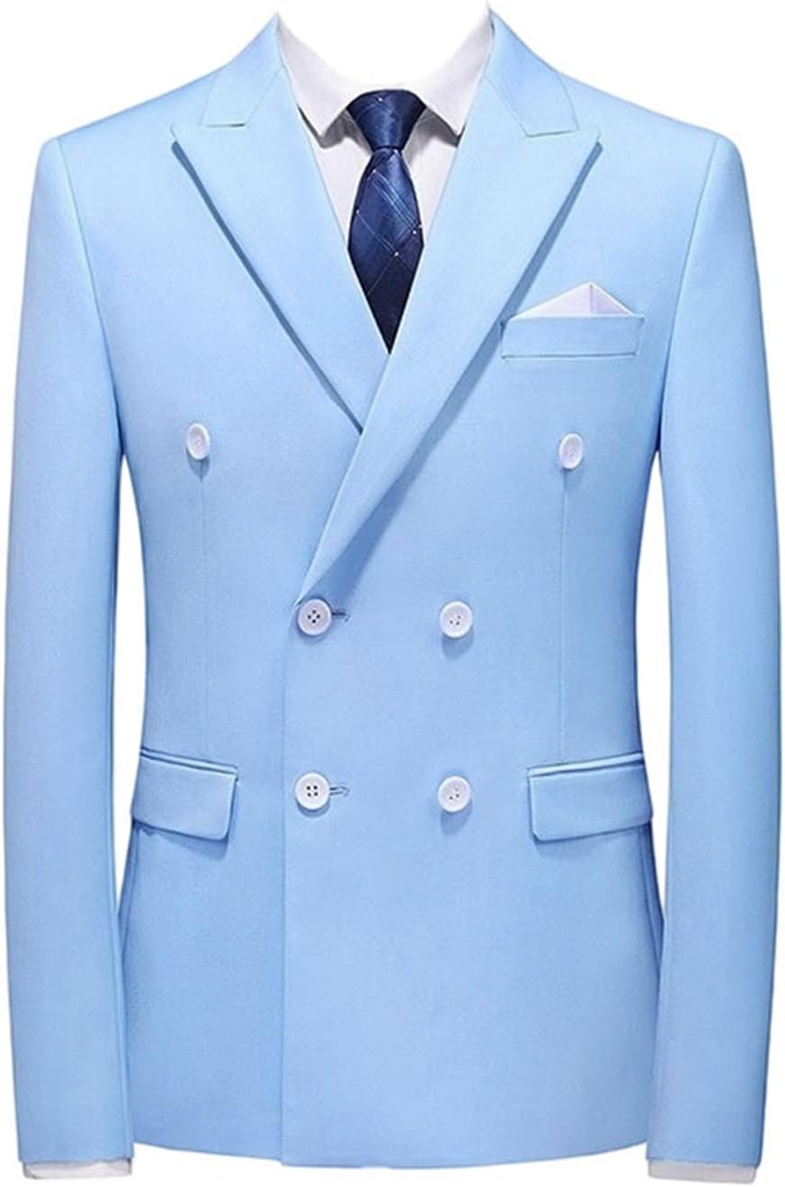 Men's Fall Double Breasted Slim Fit Blazer Suit Jacket