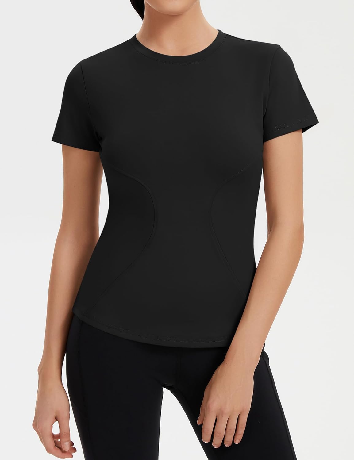 Rapbin Workout Tops for Women 1/2 Pack Fitted Short Sleeve Gym Yoga Athletic Shirts 2026 Quick Dry Crewneck Tees - Image 4