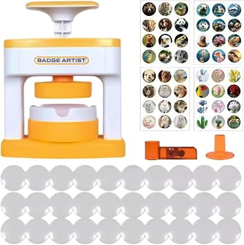 Button Maker Kit - DIY Pin Button Maker Machine - Badge Punching Set, Includes 48 Badge Accessories, Easy to Operate, Suitable for Adults, Children, School Projects, and Holiday Events