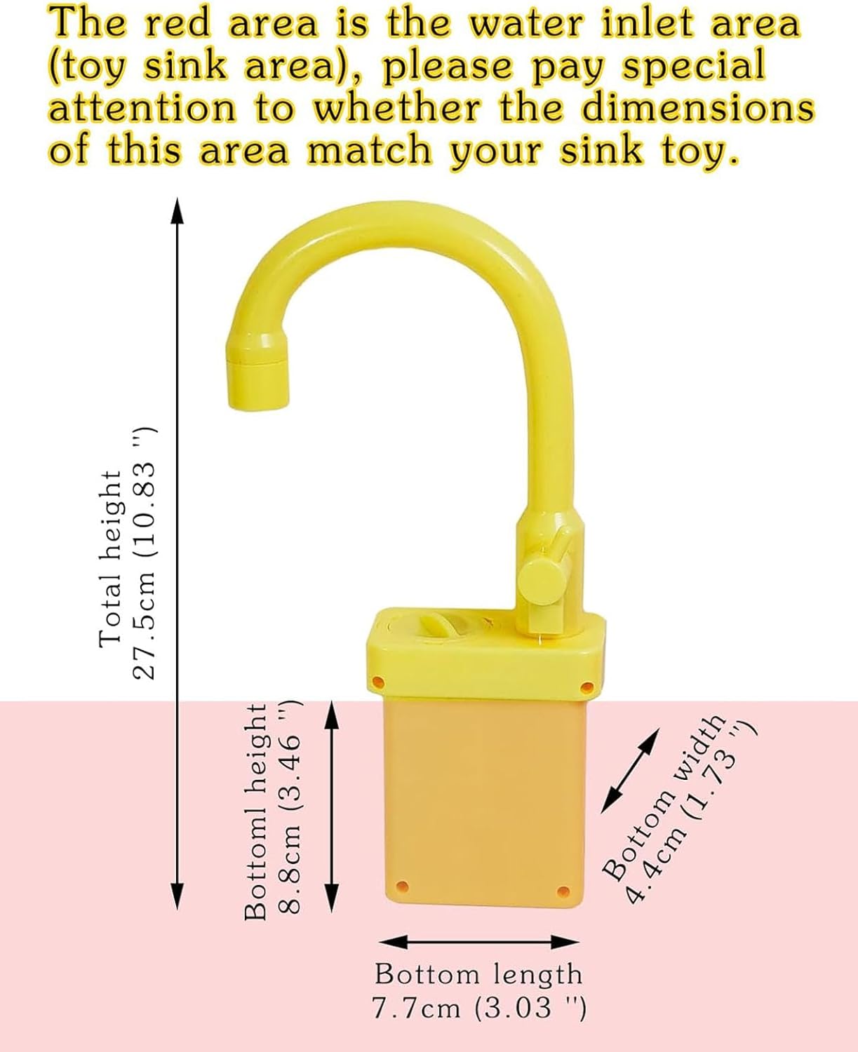 Toy Kitchen Sink Faucet Accessory Running Water Tap with Circulation System for Kids Pretend Play Sink Toys