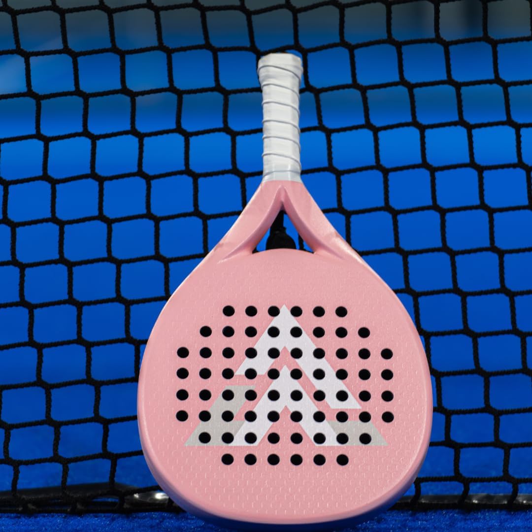 VALA One Padel Racket–Lightweight Paddle Carbon Fiber, Shock-Absorbing Design, Round Shape, Extra Grip Texture for Spin & Control, Pala for Men - Women, Ideal for Beginner-Intermediate Player