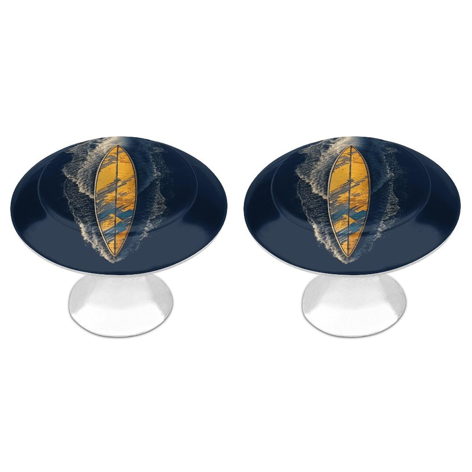 DWVTSLH Surfboard Cabinet Handles 2 Pack Stainless Steel Kitchen Drawer Pulls with Installation Screws Round Dresser Drawer Knobs 1.1 Inch Modern Cabinet Hardware Door Handles