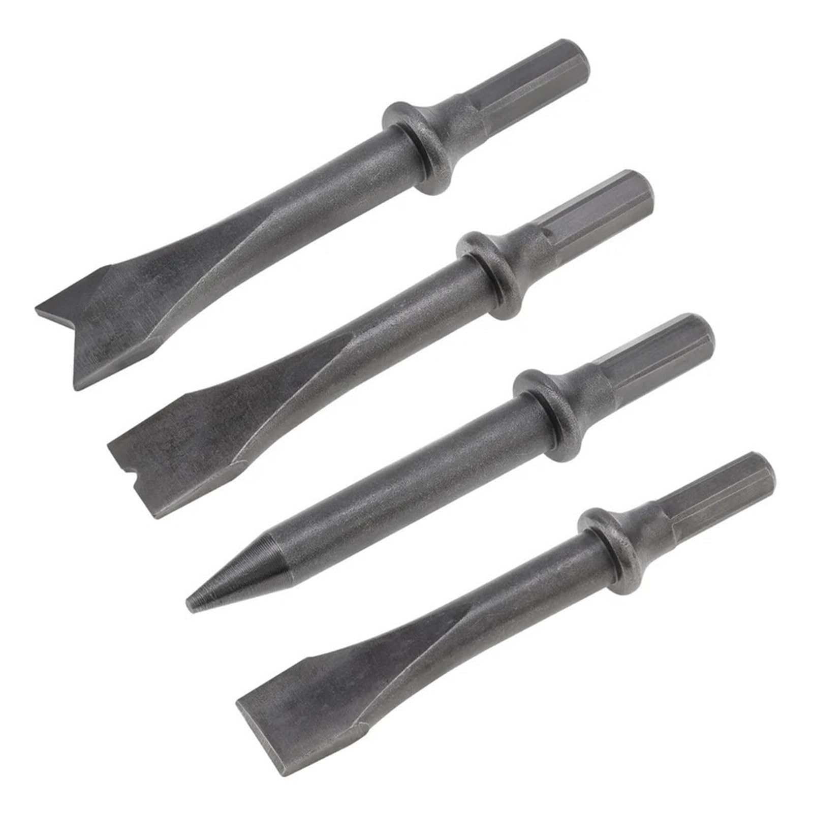 Amrttwy One Color Air Tools, Air Hammer, 4Pcs Chisel Set Hexagonal Shank Impact Head For Rusting Removal