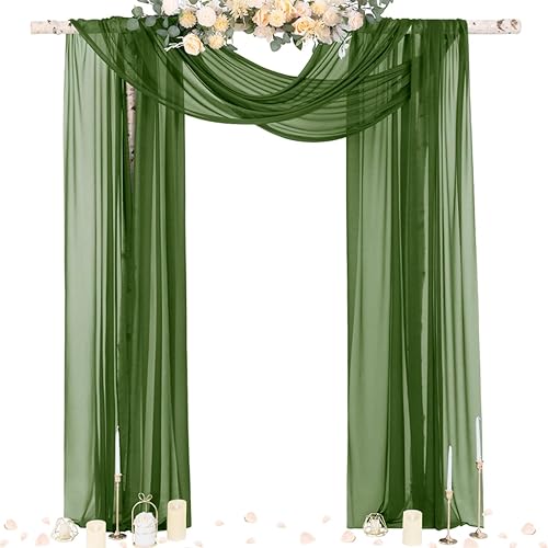 Miniatura 101 de Socomi Wedding Arch Draping Fabric 29" x 20Ft 2 Panels Burgundy Sheer Outdoor Curtain Drapes Extra Long for Bridal Baby Shower Ceremony Birthday