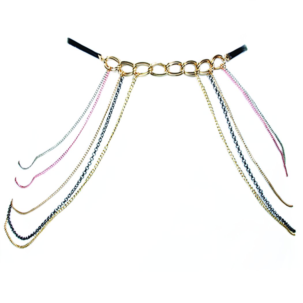 Rosemarie Collections Women's Sleek Designer Luxury Multi-Chain Layered Fashion Belt, 33"+4" Extender