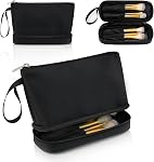 Clear Makeup Bag, Small Makeup Bag for Purse Travel Makeup Bag for Women TSA Approved Cosmetic Bag Waterproof Toiletry Bag (Black)