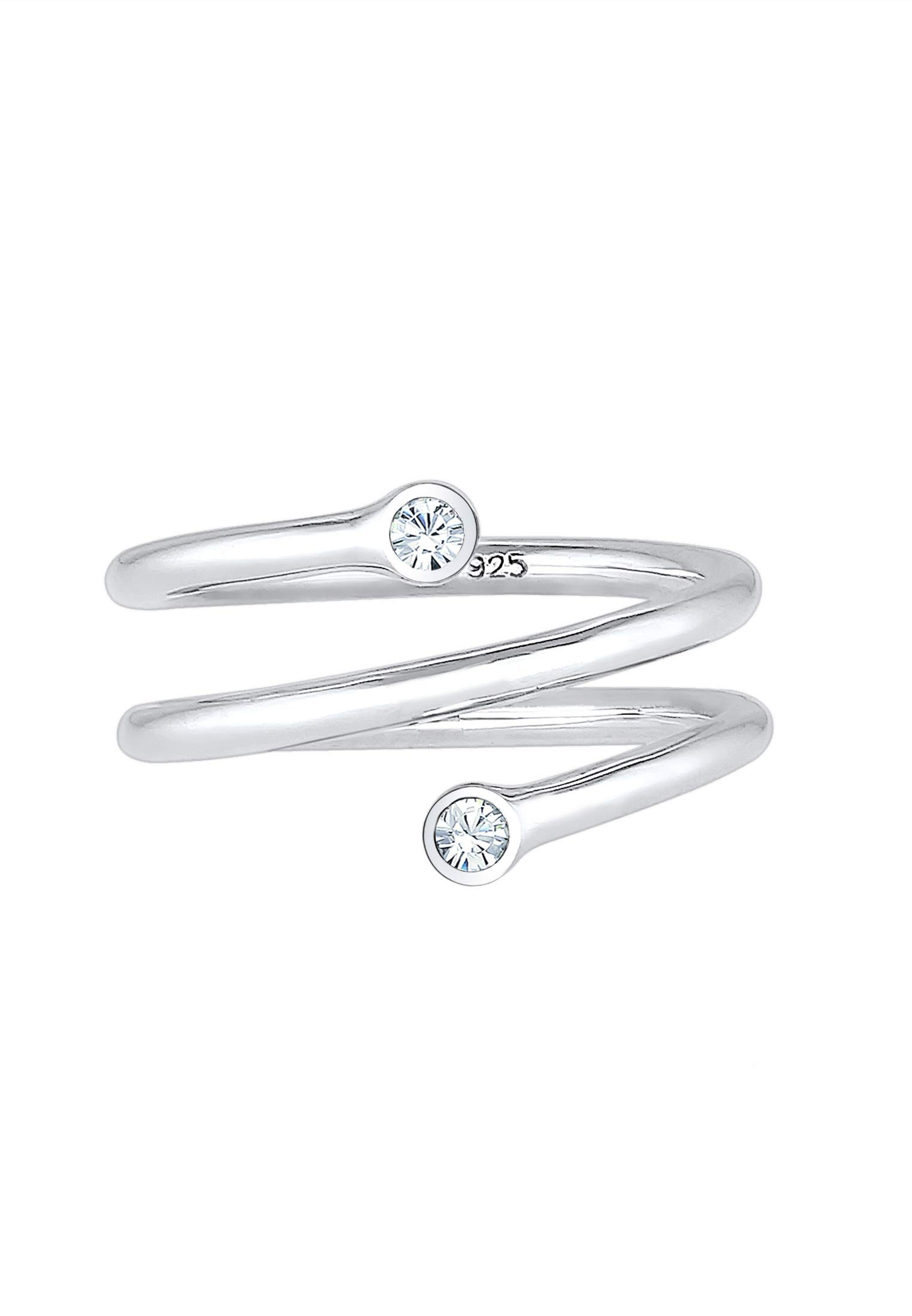 Elli Ring Damen Wickelring Geo mit Kristallen 925 Silber