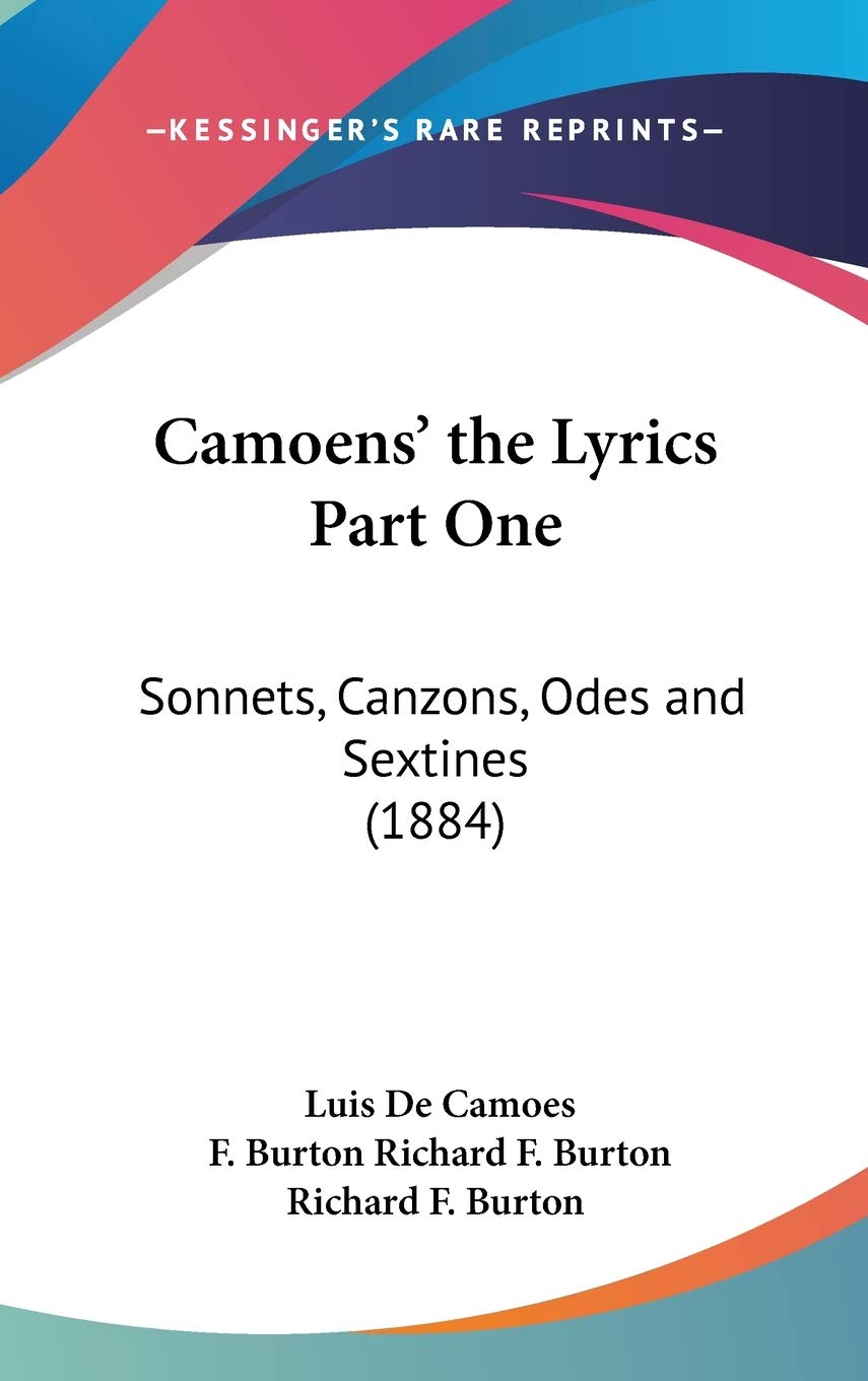 Camoens' the Lyrics Part One cadeau idéal de 1884 pour chercheur en littérature