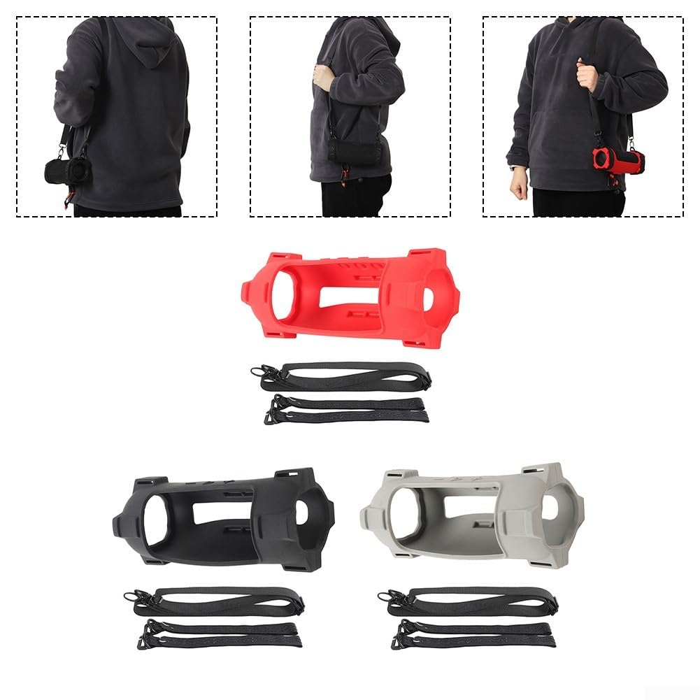 Funda de silicona para Flip 7, altavoz elegante cubierta protectora a prueba de golpes antiarañazos piel suave portátil viaje protección completa (rojo)