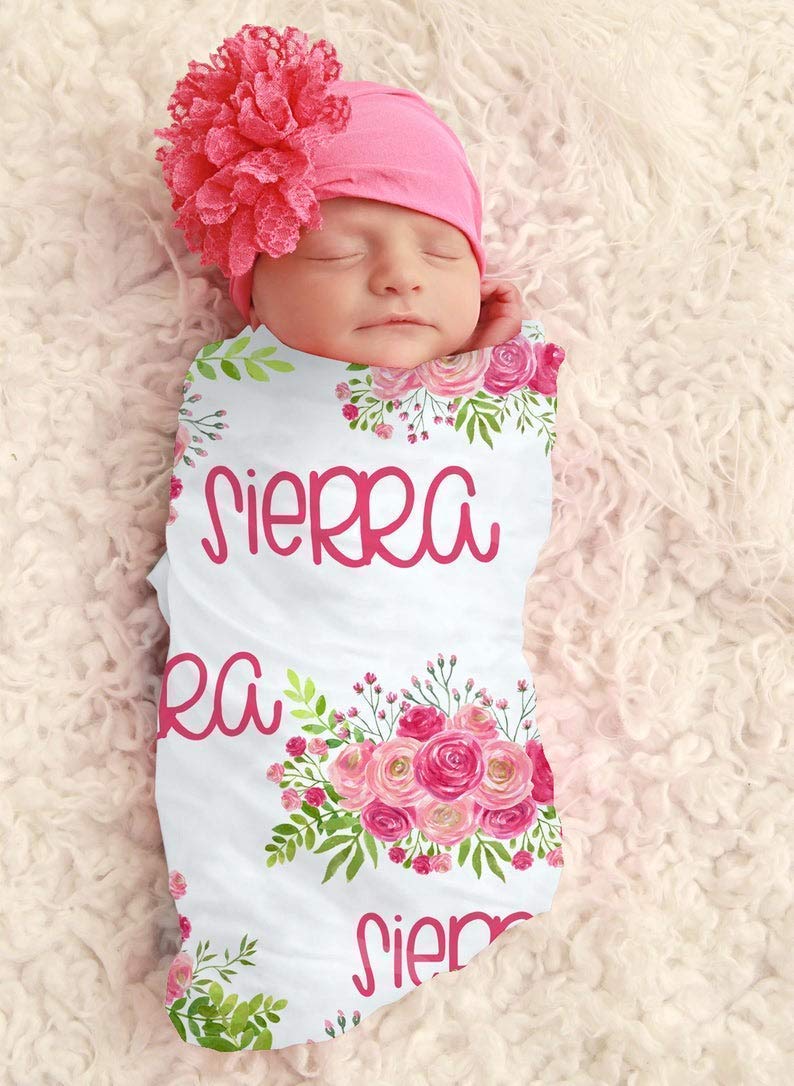 monogrammed swaddle blanket