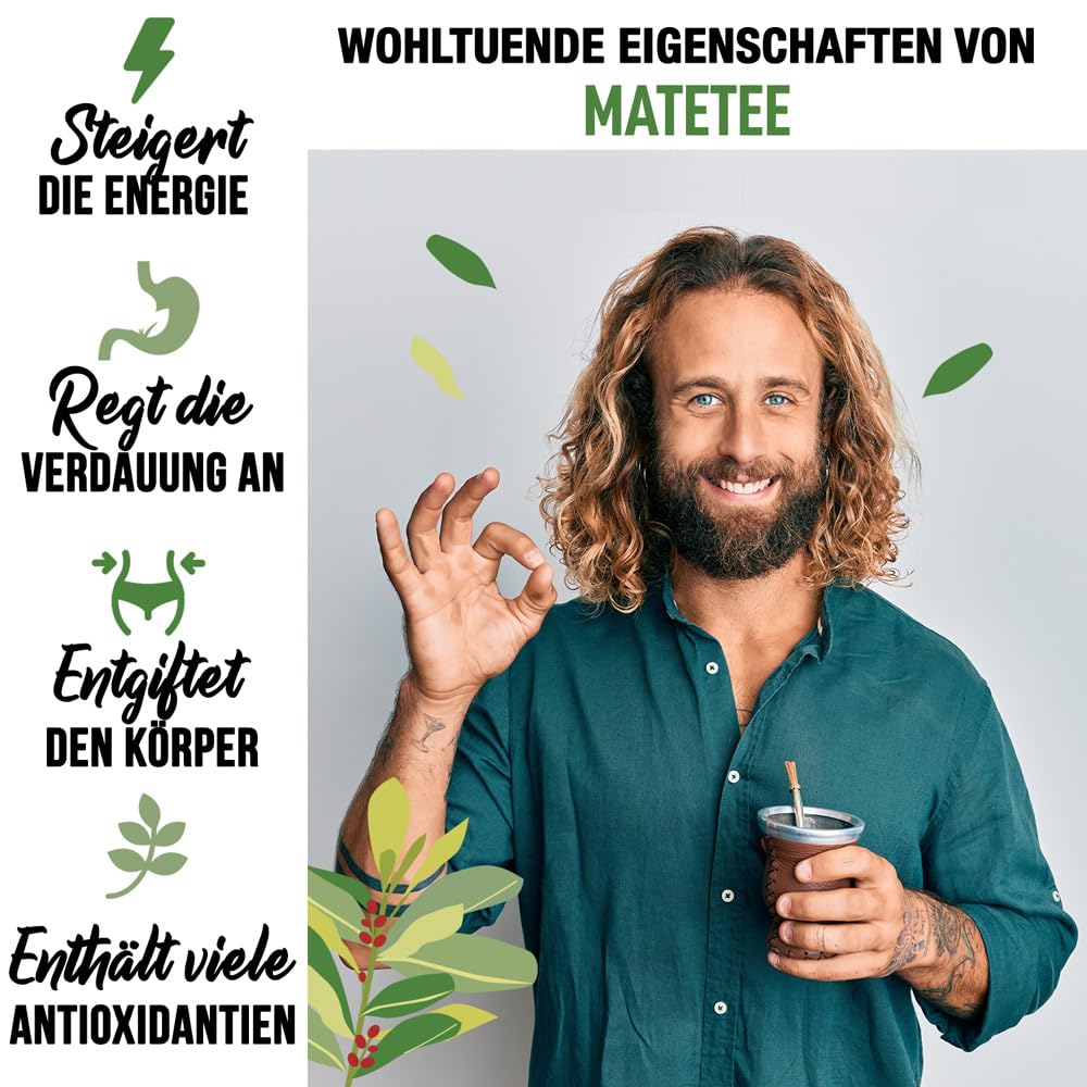 ORIGEENS BIO YERBA MATE TEE 1 KG - Das Original I Bio Yerba Mate Handgepflückt, Ungeröstet - Blätter, Frei von Stängeln, Staub und Krümeln - Energie- und Detoxgetränk (Original 1k)