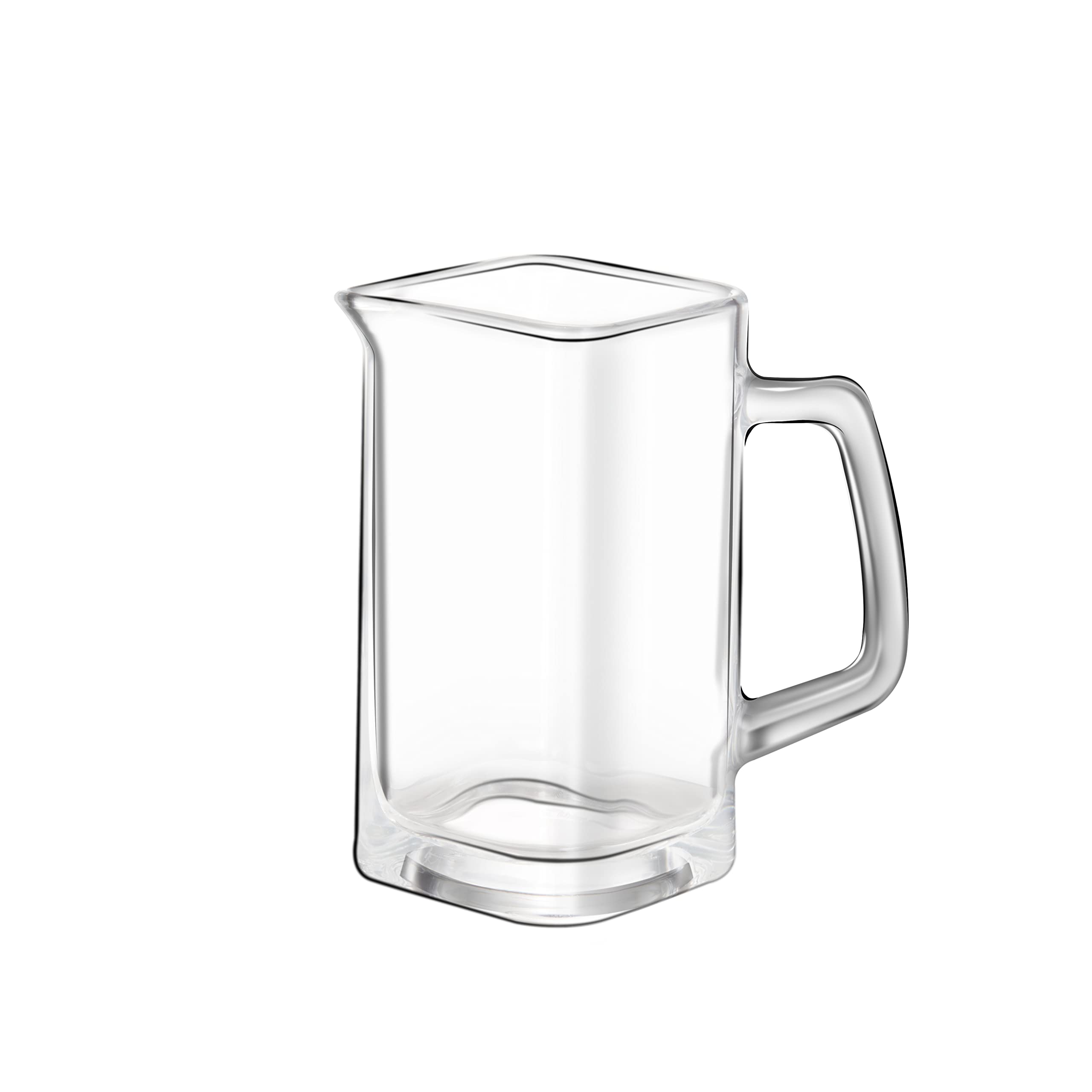 4 Ounce/120ML Square Measuring Cup Shot Glasses With Glass handle V-Shaped Spout Espresso Glass Cup Liquid Wine Separator Glasses (Transparent)