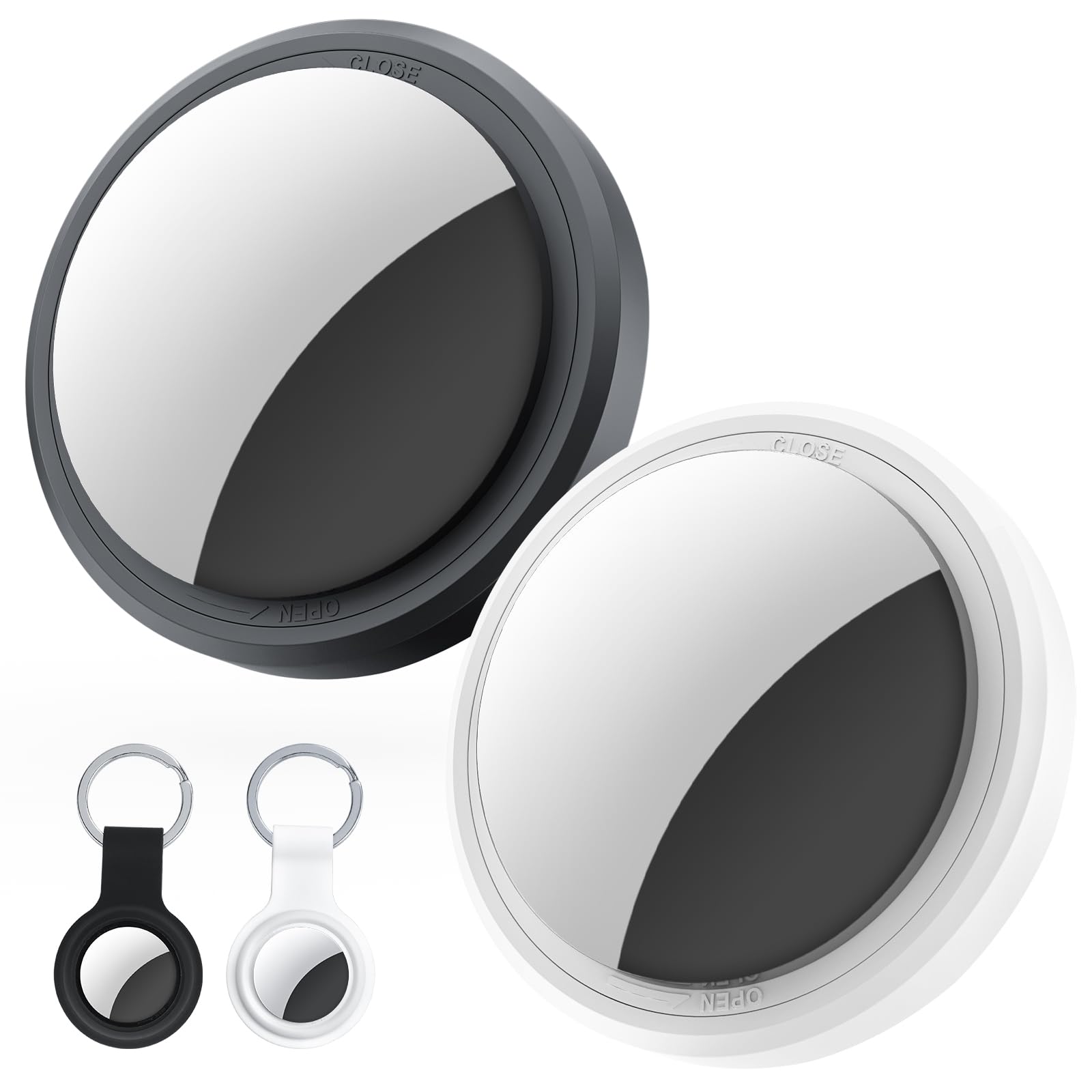 Photo 1 of 2-Pack Tracker Tags Compatible with Apple Find My (iOS Only), Bluetooth Tracker Tags, Smart Keys Finder and Item Locator with Waterproof Case for Wallet Luggage Backpack (Android Need Download App)