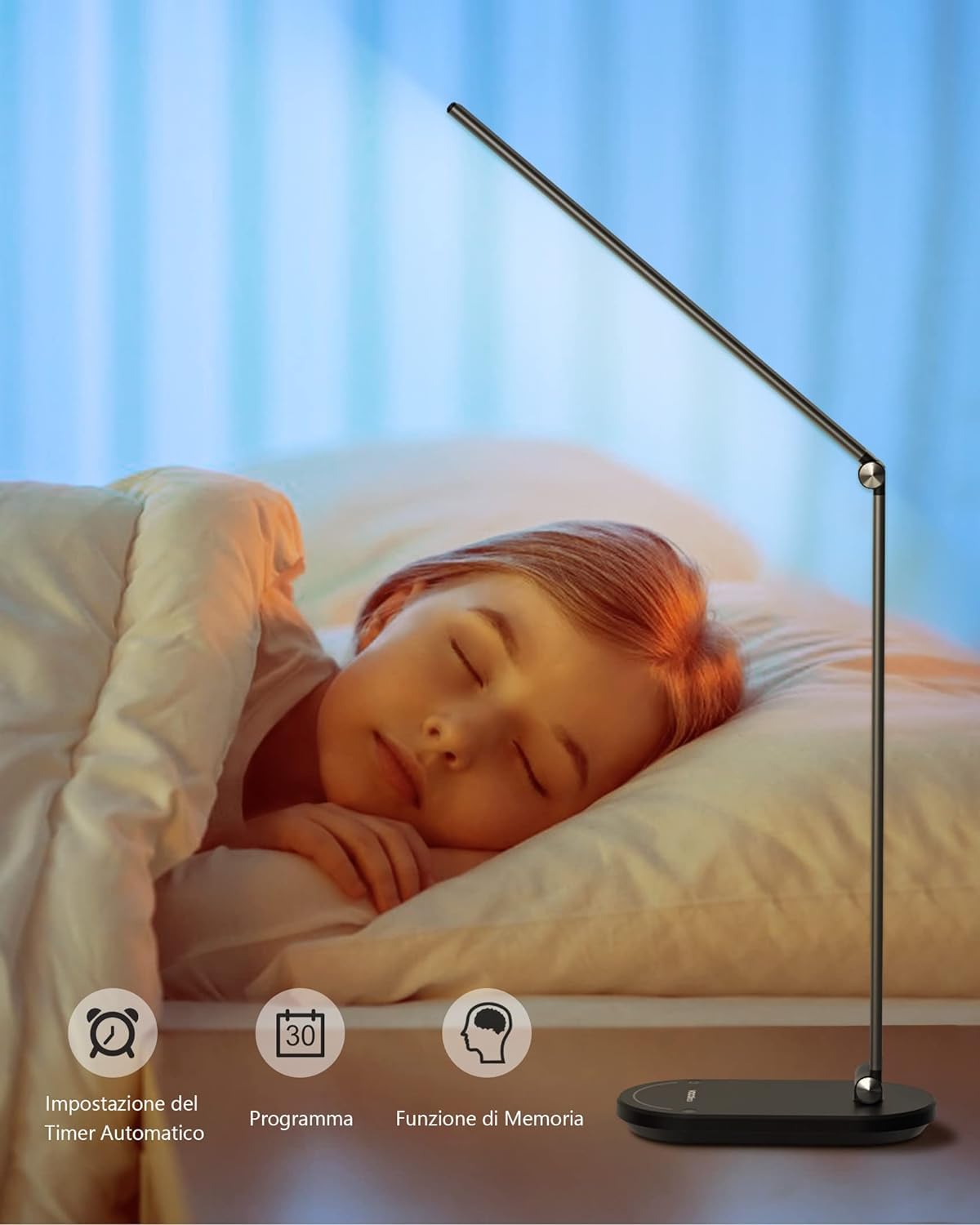 VOCOlinc Lampada da scrivania LED intelligente, compatibile con HomeKit/Alexa/Google Home, regolazione continua, controllo vocale/APP/touch, con timer