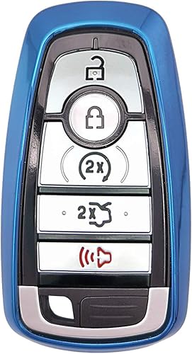 Miniatura 3 de Funda protectora para llavero de TPU azul para Ford Bronco Fusion Edge Mustang F150 Explorer Expedition Ecosport 2017 2018 2019 2020 2021 2022 2023