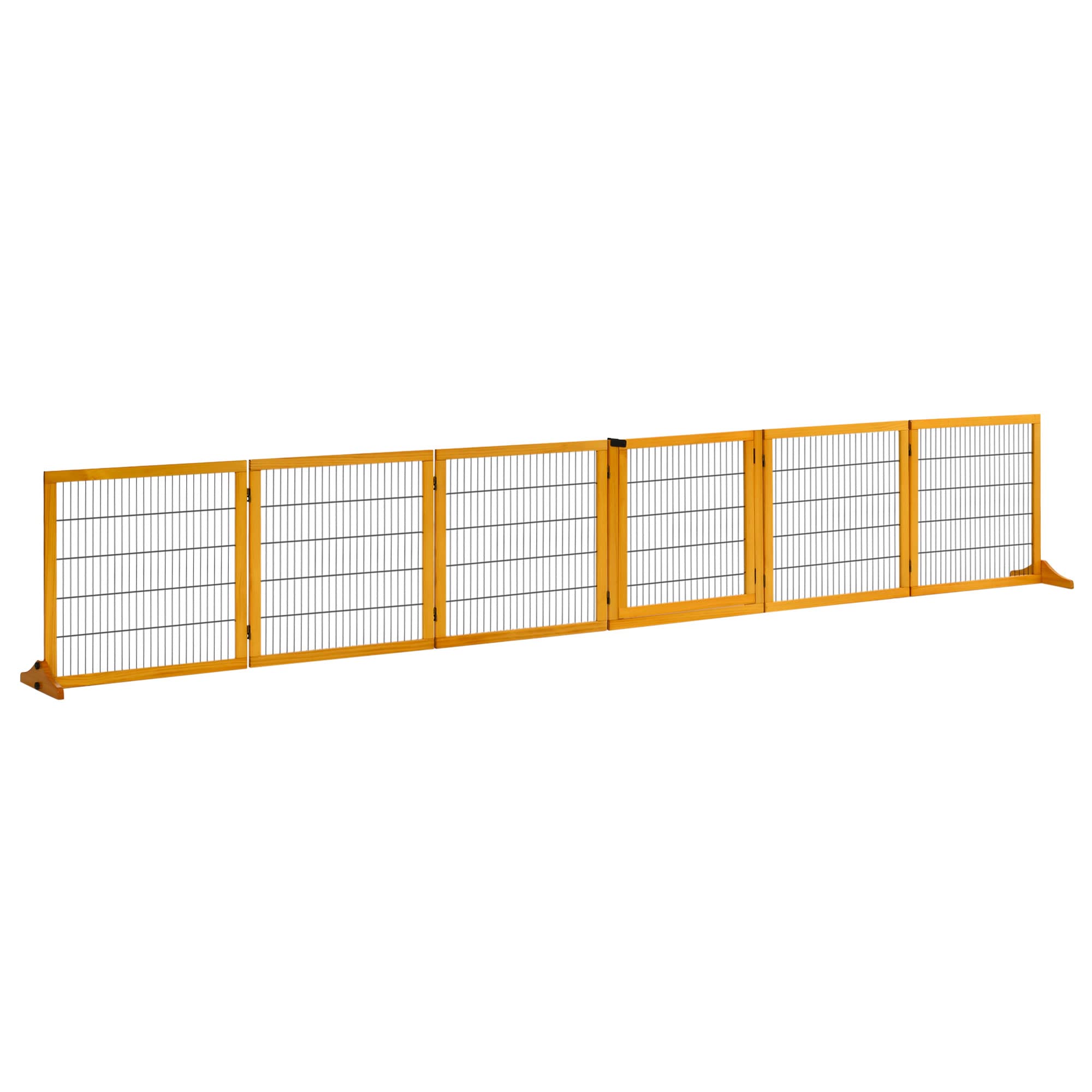 Barrière de sécurité grand chien PawHut 6 panneaux bois sans fixation