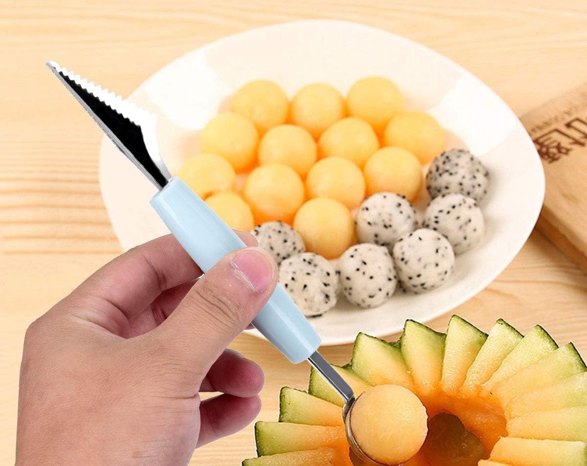 2 in 1 Melon Baller & Fruit Slicer - Stainless Steel -4
